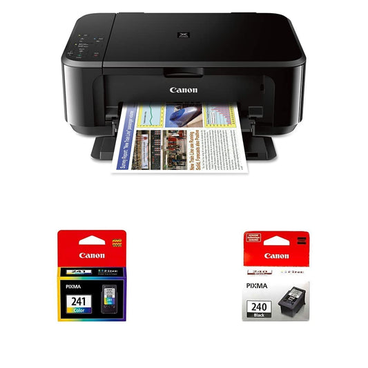 Canon Pixma MG3620 Wireless All-in-One Color Inkjet Printer with Mobile and Tablet Printing, Black & Canon CL-241 Color Ink & Canon PG-240 Black