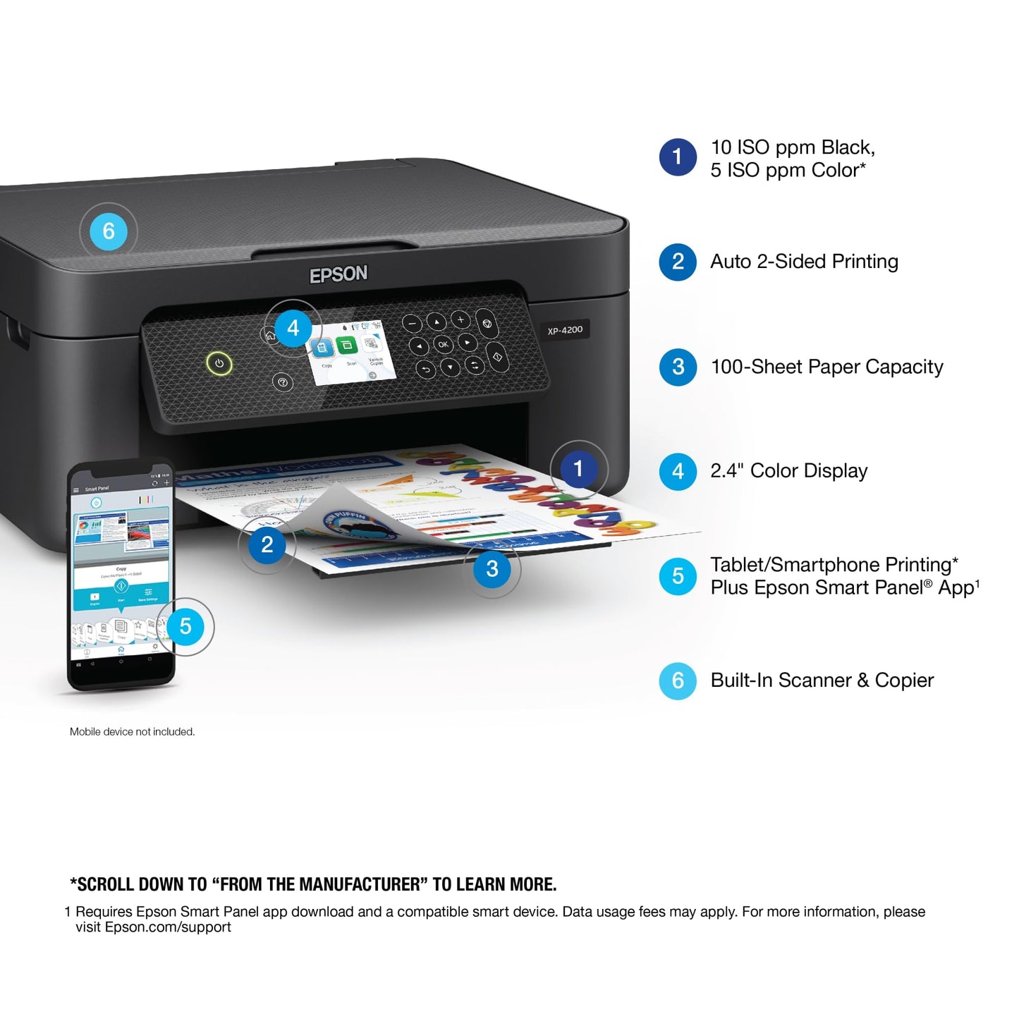 Epson XP-4200 Wireless Color All-in-One Printer with Scanner